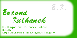 botond kulhanek business card